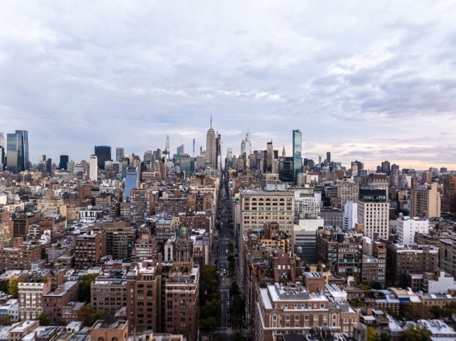 aerial view of Midtown Manhattan