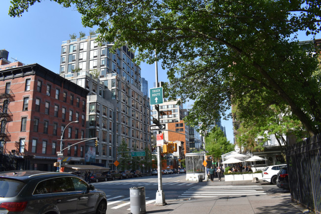 Apartment buildings along 10th Avenue in Manhattan, NYC