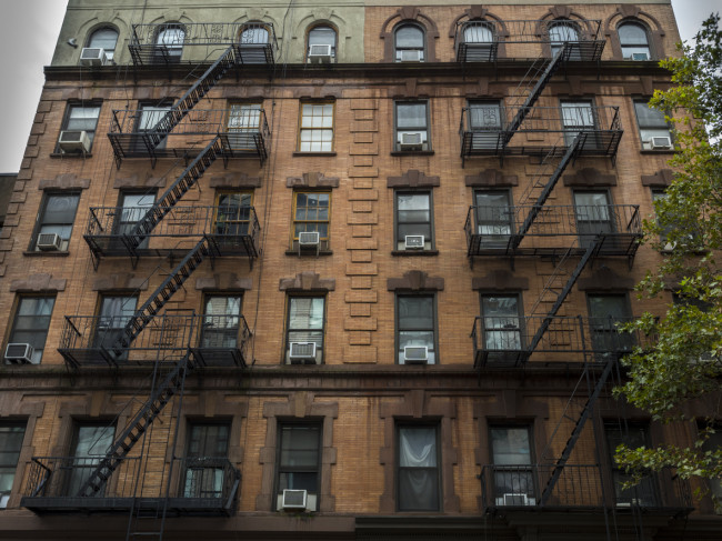 Apartments with a fire escape in NYC.