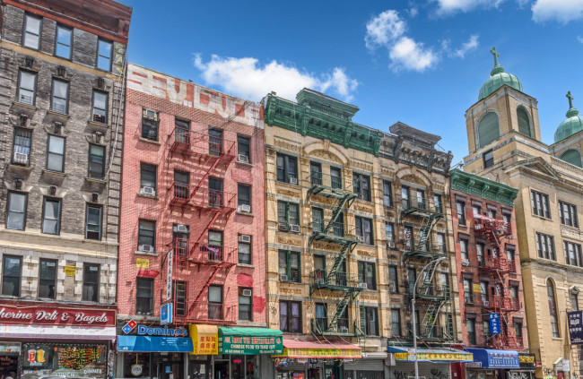 apartment buildings on Catherine Street in Lower Manhattan