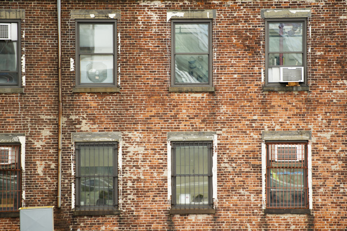 Close up image of apartment building