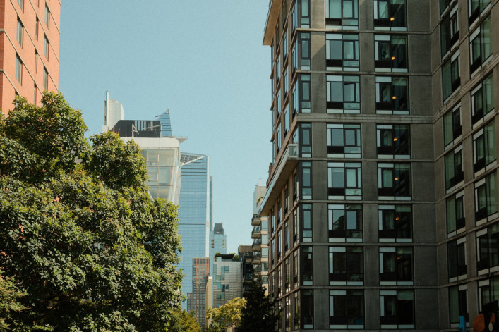 Modern NYC rental apartment building