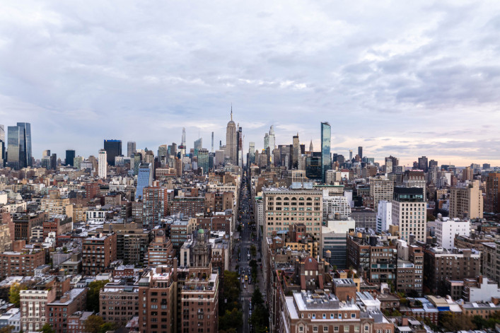 aerial view of Midtown Manhattan