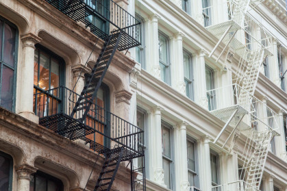 Cast iron apartment buildings in Soho