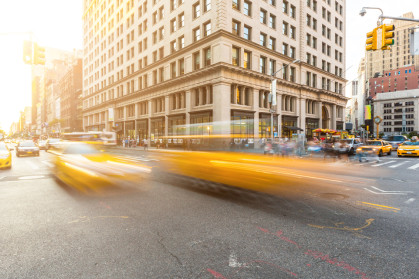 Busy Manhattan intersection