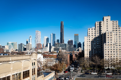 view of downtown Brooklyn and Manhattan