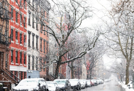 NYC street in winter