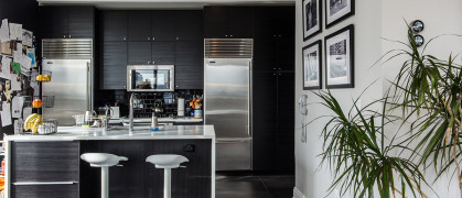 Image of a modern kitchen with IKEA cabinets