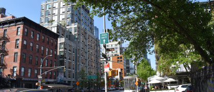 Apartment buildings along 10th Avenue in Manhattan, NYC