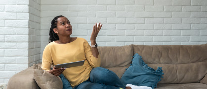 Woman upset by neighbor's noise