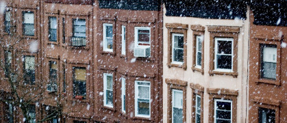 Brooklyn Brownstones in the first snow.