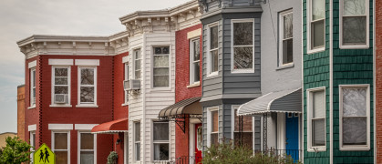 A row of apartments in Kensington, Brooklyn.