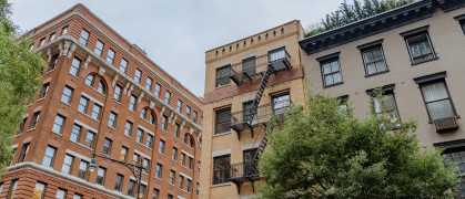 Red brick Residential buildings in New York City