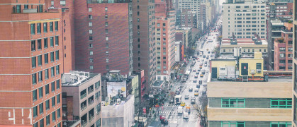 A view of Midtown Manhattan from above.